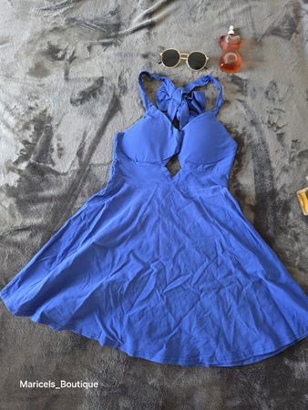 Blue Summer Dress Halter Neck Size xxs to s used 