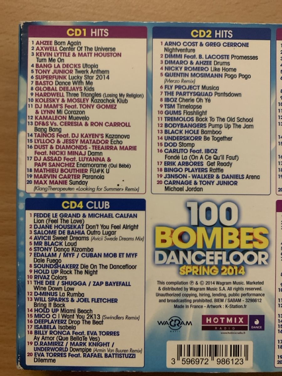 CD: Compilation CD 100 Bombes Dancefloor Spring 2014 5 CD – Usato da Salavaux venduto da Lune_Diurne 2