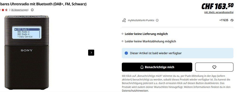 Sony Radios: Radio Sony XDR-V1BTD DAB+ Bluetooth – Gebraucht aus Collonges von arashee 1