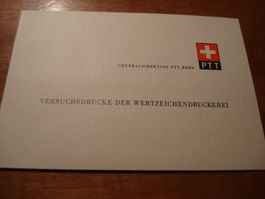 Folder Versuchsdrucke der Wertzeichendruckerei PTT, um 1965