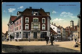 AK Langenthal, Straßenpartie der Bärengasse und Spitalgasse 