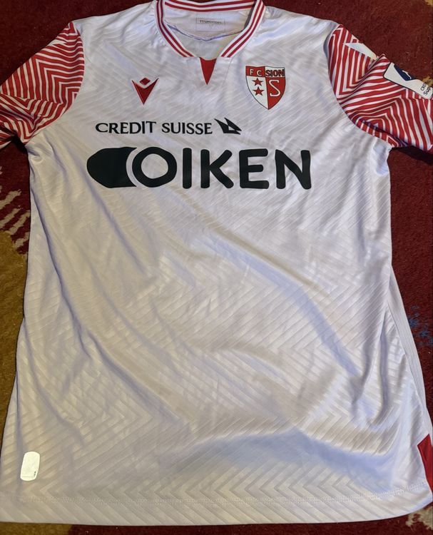 Maillot De Foot FC Sion (Suisse) 2010 - Extérieur - Porté En Match Par #14 Konate - Taille M - Errea