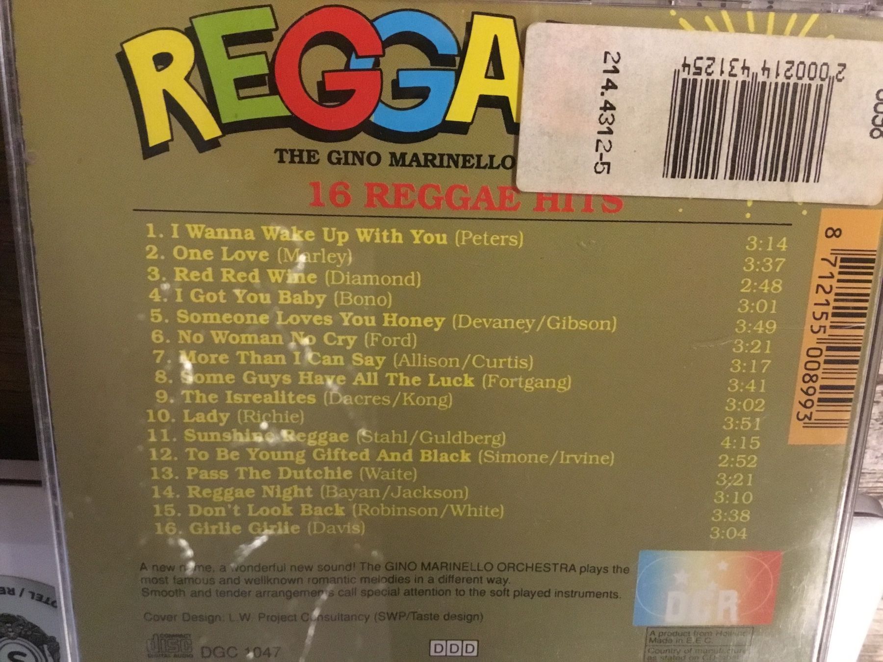CD: Reggae CD - 16 Summer Hits - Gino Marinello Orchester – Usato da Thierachern venduto da sweden08 1