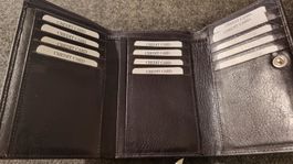 Portemonnaie aus Leder in schwarz