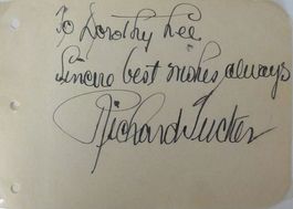 Richard Tucker (1884-1942) Schauspieler - Autogramm