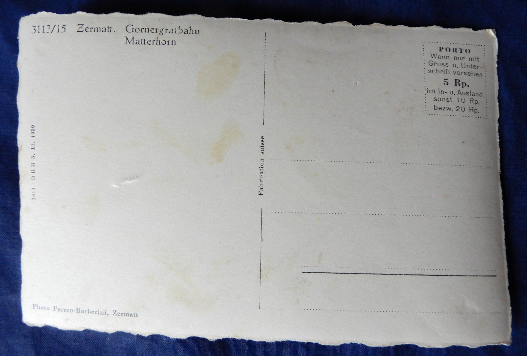 Cartoline postali: Foto-AK Zermatt - Bahn  - Matterhorn – Usato da Senèdes venduto da Framboise52 1