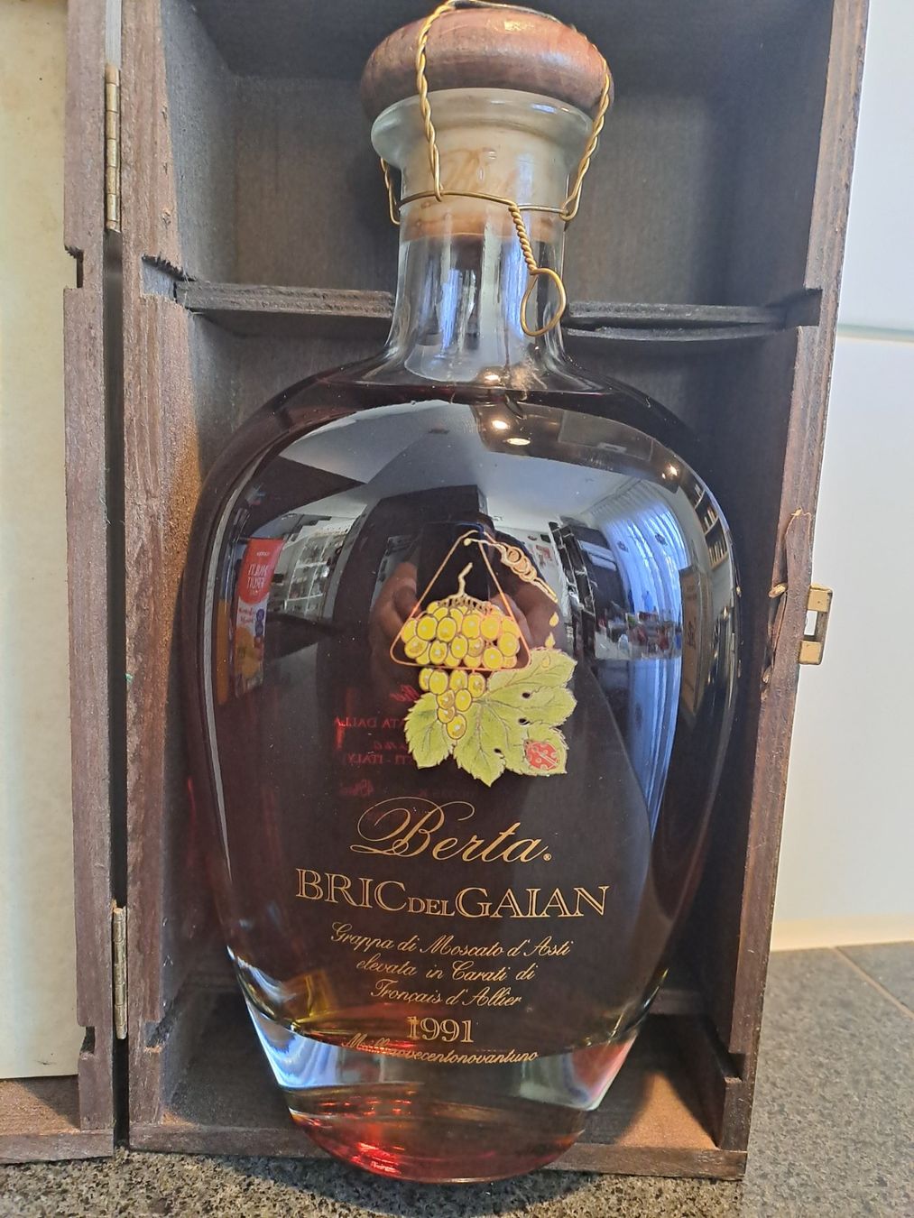 Berta Spirituosen: Berta Grappa BRICDELGAIAN 1991 mit OHK – Neu und originalverpackt aus Elsau von Kellerraeumung 1