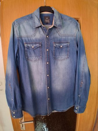 Jeanshemd WE 62 blau langarm, L, Baumwolle, neuwertig