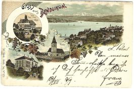 Gruss aus Bendlikon 4-Bild  Litho