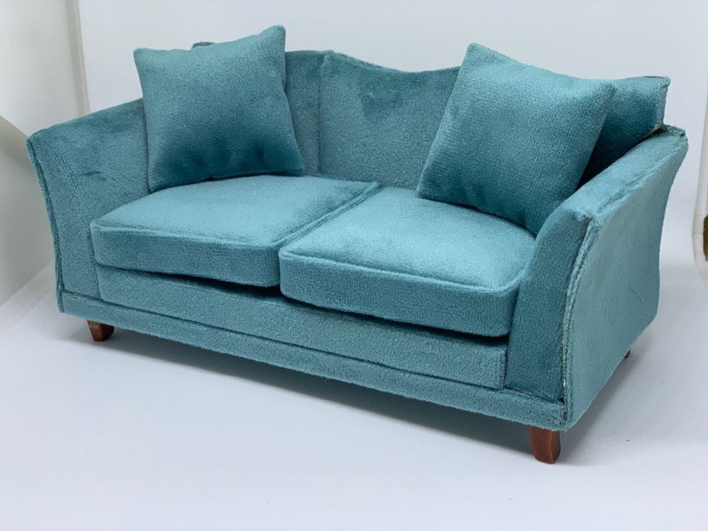 Puppenhaus Sofa Set Mit Blumenmuster - Gemütliche Miniaturmöbel Für Puppenstuben