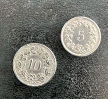 10 Rappen 1921 und 5 Rappen 1966 