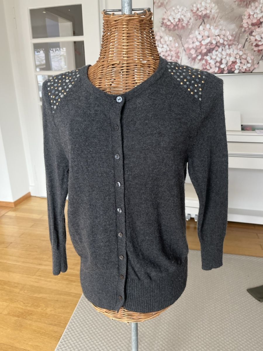 Giacche: Value - Strickjacke, Grau mit Glitzersteinen, 36 – Usato da Solothurn venduto da Bobesch08