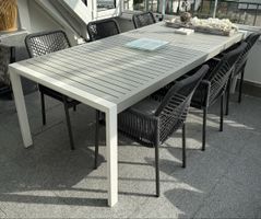 Aluminium Gartentisch pulverbeschichtet 207x100 neuwertig 