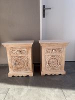 2er Set Nachttische helles Holz , Landhaus-Stil