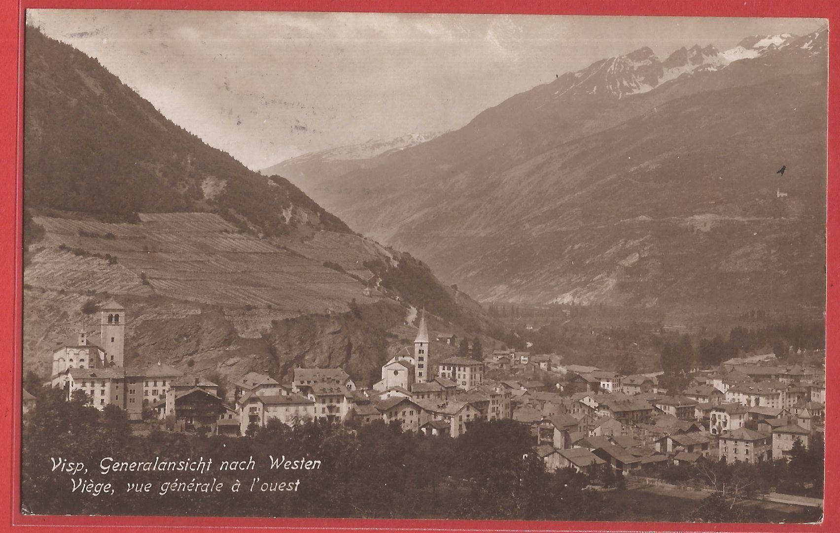 Cartoline postali: Visp - Fotokarte 1919 – Usato da Fislisbach venduto da Porano