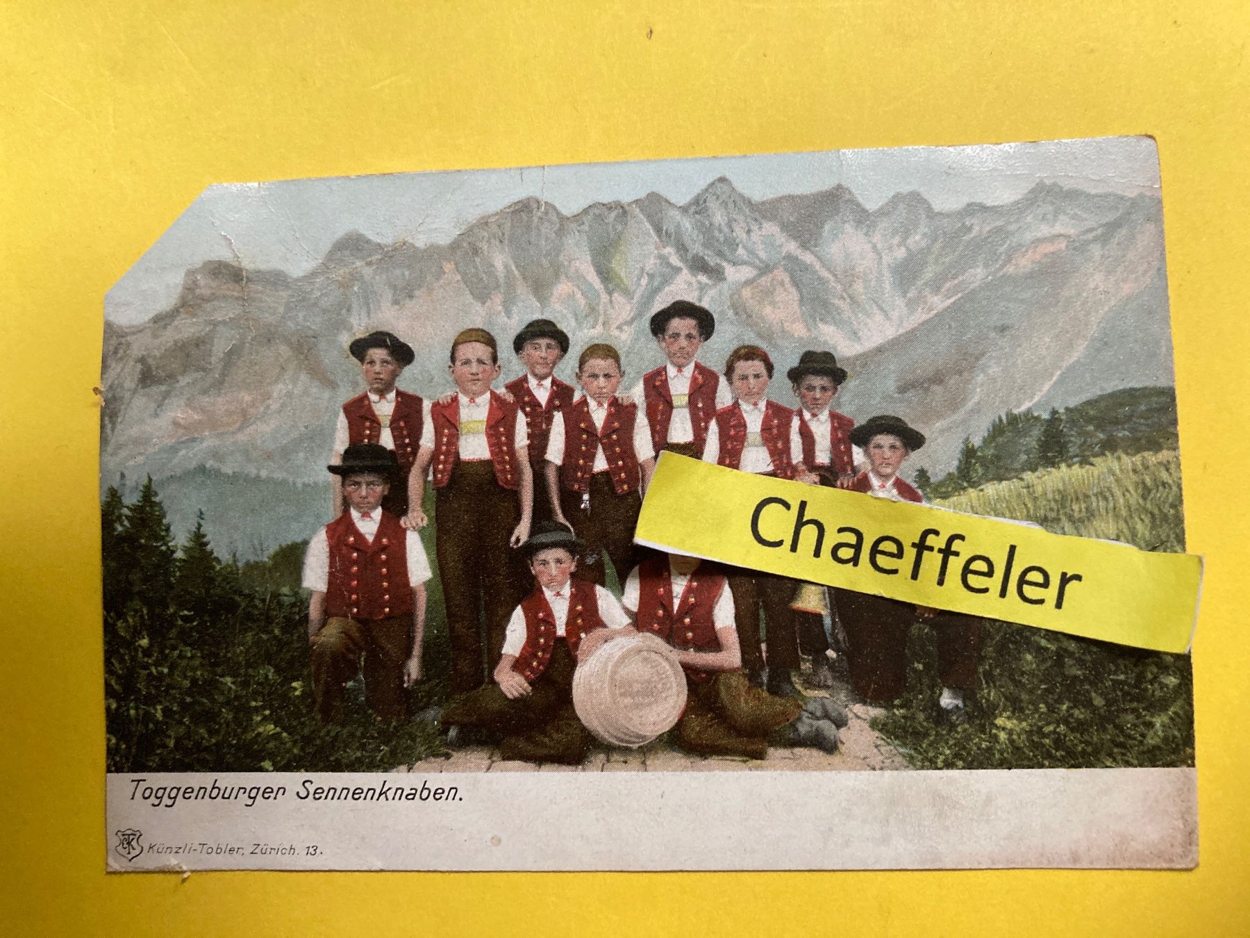 Ansichtskarten: 1913 Toggenburger Sennenknaben – Defekt aus Zürich von Chaeffeler
