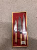 Küchenmesser Set 3-teilig mit Holzgriffen neu in Box