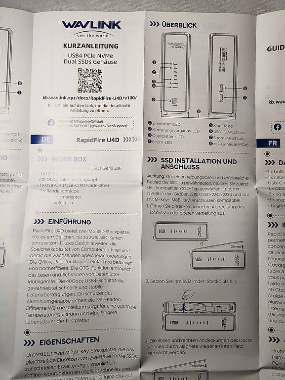 Gehäuse: Dual SSD Gehäuse WAVLINK USB 4.0 40GBit – Neu und originalverpackt aus St.Gallen von becks0815 3
