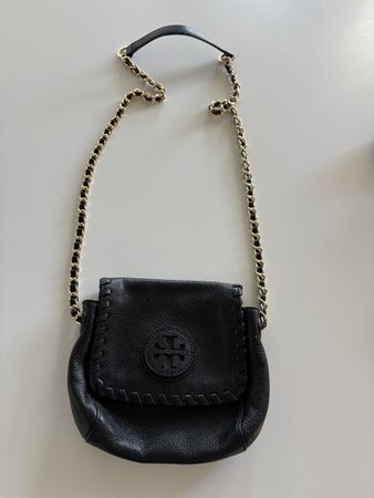 Umhängetasche Tory Burch schwarz Leder guter Zustand