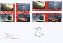 Z185-Z188 Paare vertikal + horizontal mit FD-Stempel, FDC