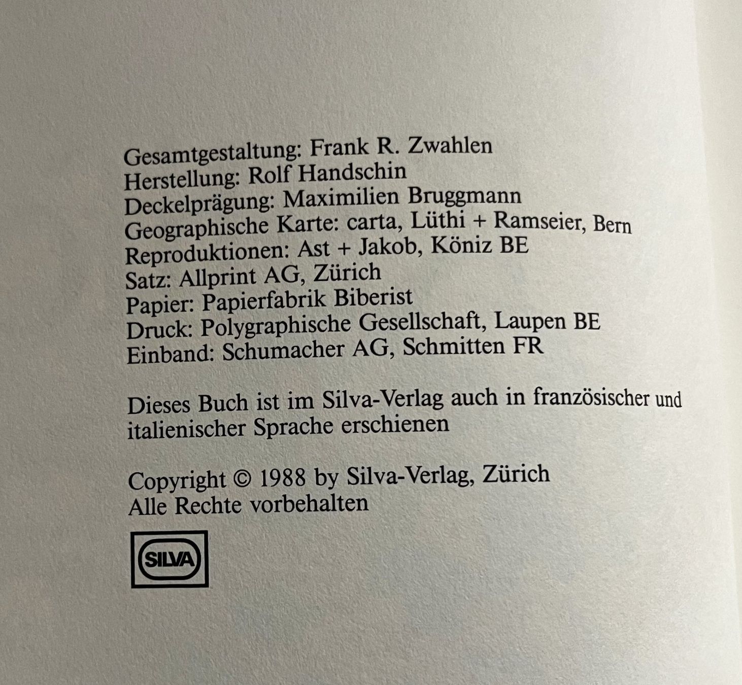 Libri: Silva Verlag, Kalifornien, 1988 – Usato da Oftringen venduto da Vucki 2