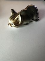 Katzenfigur Bone China Keramik liegend guter Zustand