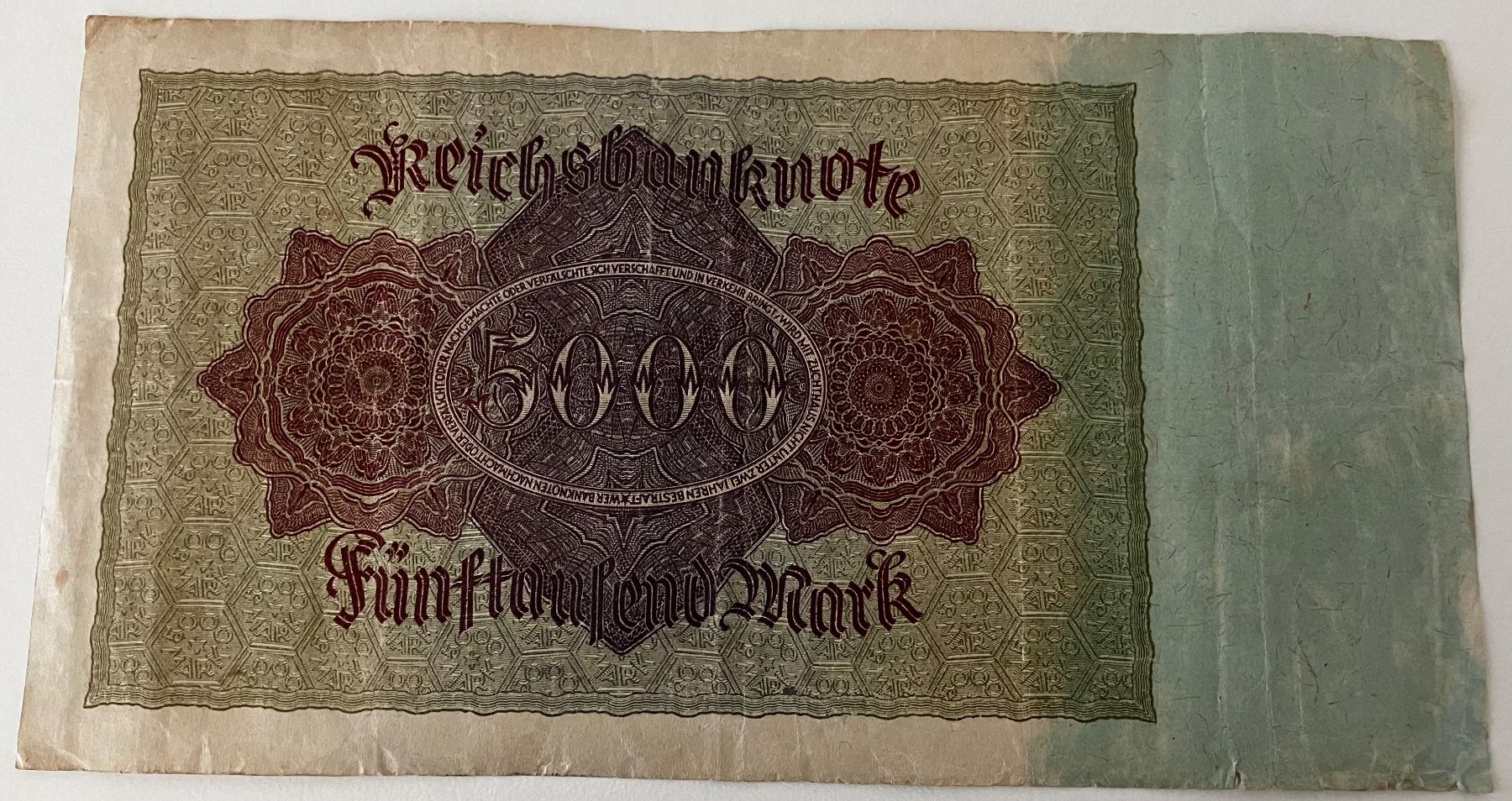 Banconote: Deutschland 5000 Mark 1922 – Usato da Algetshausen venduto da Carrhard 1