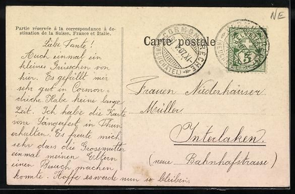 Cartoline postali: AK Cormondrèche, Rue à Cormondrèche – Usato da Berlin venduto da bartko-reher 1