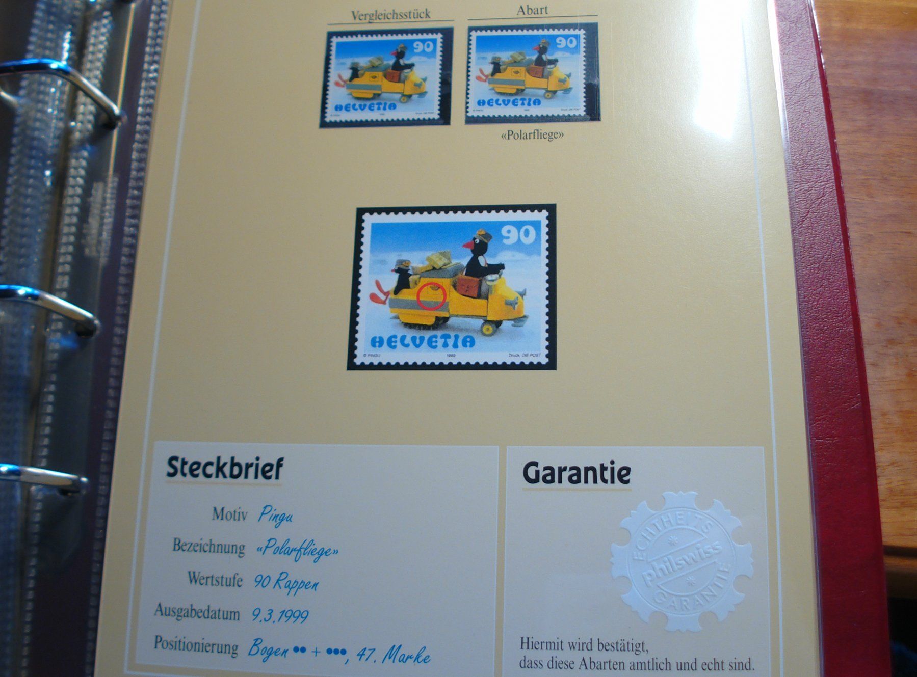 Tutti i francobolli: Abart 1999 **,  Pingu, "Polarfliege" – Usato da Niederwil AG venduto da morostahu 1