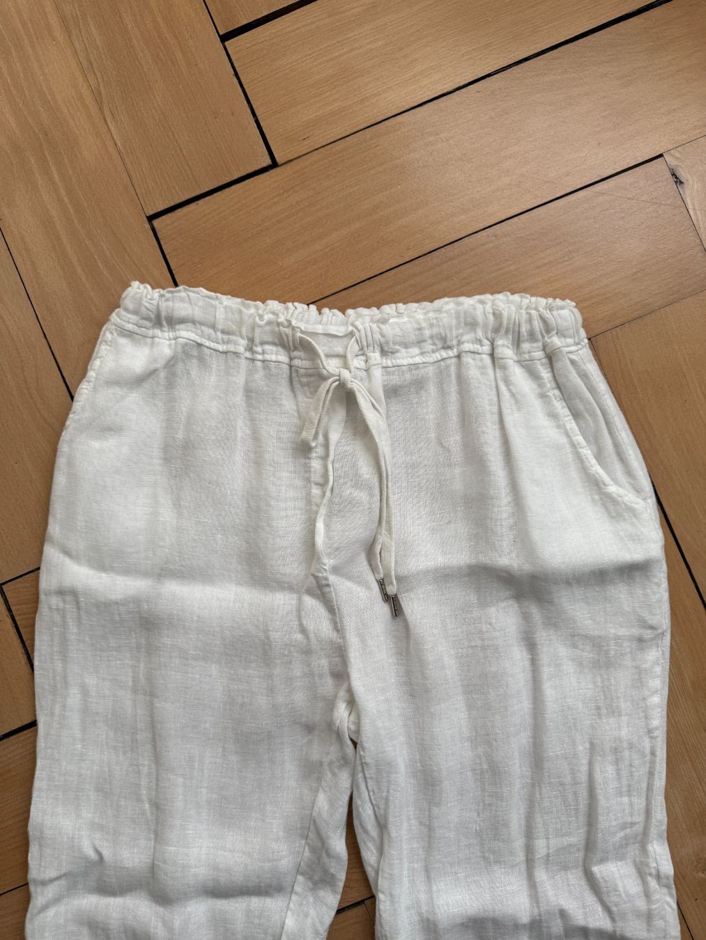 Pantaloni: MADE IN ITALY - Leinenhose weiss S – Usato da Zürich venduto da Diazaio 1