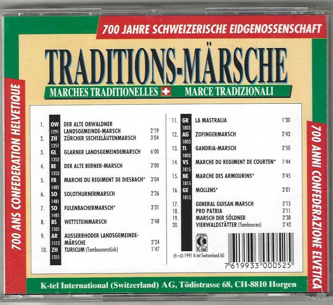 CDs: Traditions Märsche - 700 Jahre Schweizerische Eidgenossens – D'occasion à Genève par CDLPBookS 1