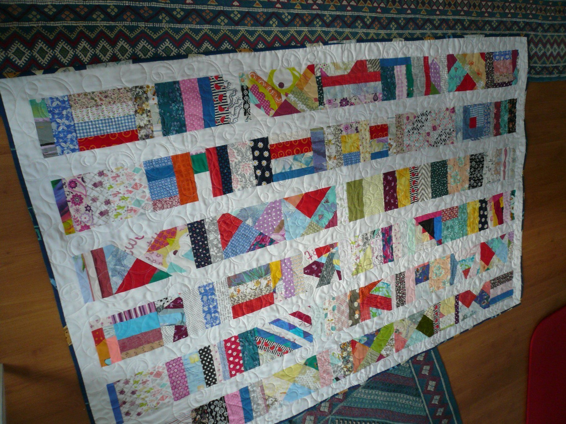 Coperte: Quilt - Patchwork - Scrappy Decke 120 x 188 cm – Nuovo (secondo la descrizione) da Brunnadern venduto da pinkfaden 5