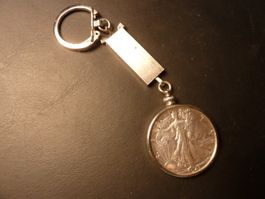Schlüsselanhänger 1943 Silber Walking Liberty Half Dollar