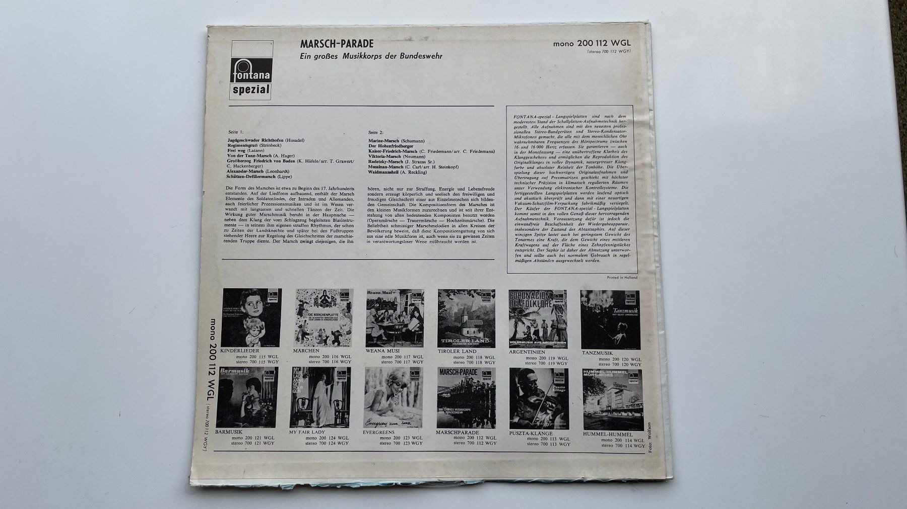 Dischi in vinile: MARSCH-PARADE - LP – Usato da Glattfelden venduto da cybermaxx 1
