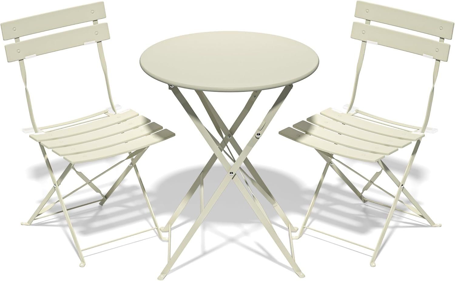 Tischset: Balkonmöbel Set 3-teilig Klappbar Bistrotisch 2 Stühle – Neu und originalverpackt aus Hallau von Sale50OFF 5