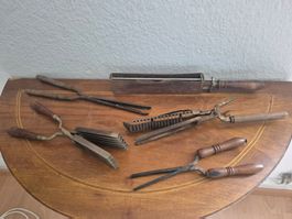 Vintage Rasierer Lockeneisen Haare Coiffeur Friseur Salon