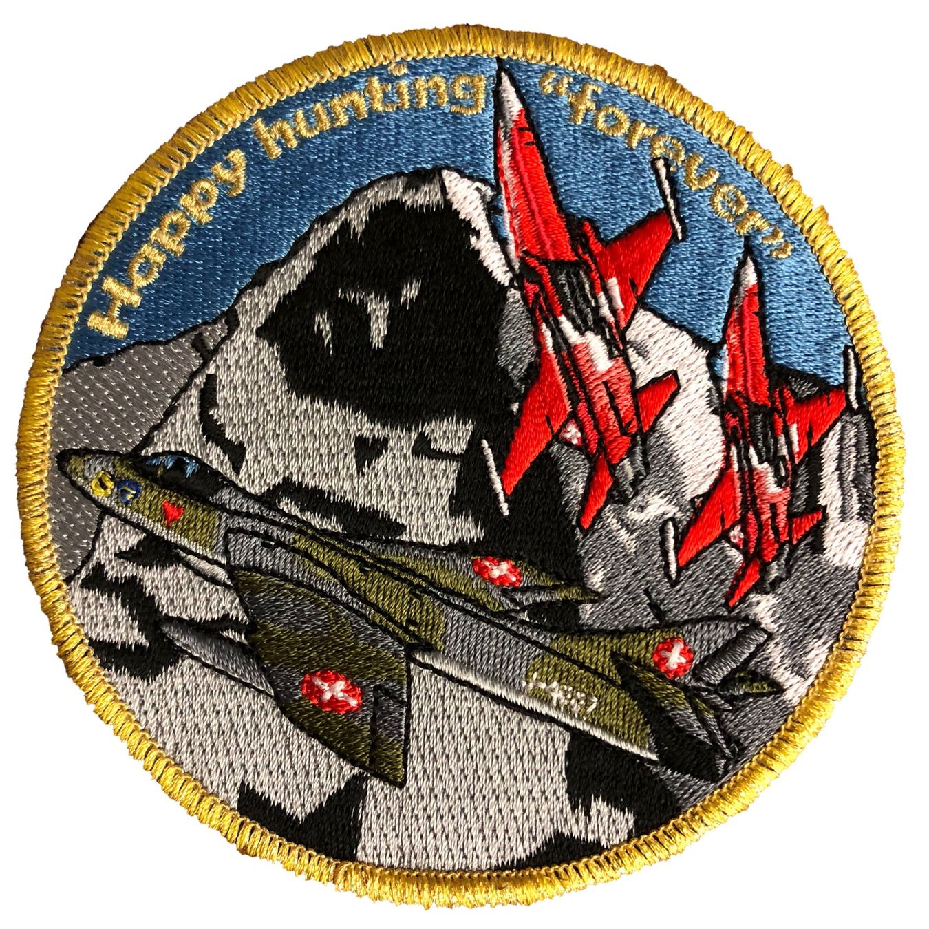 Armée suisse Insignes: Schweizer Luftwaffe Hunter and Tiger over the Alps – Neuf (Voir description) à Bern par mercandante