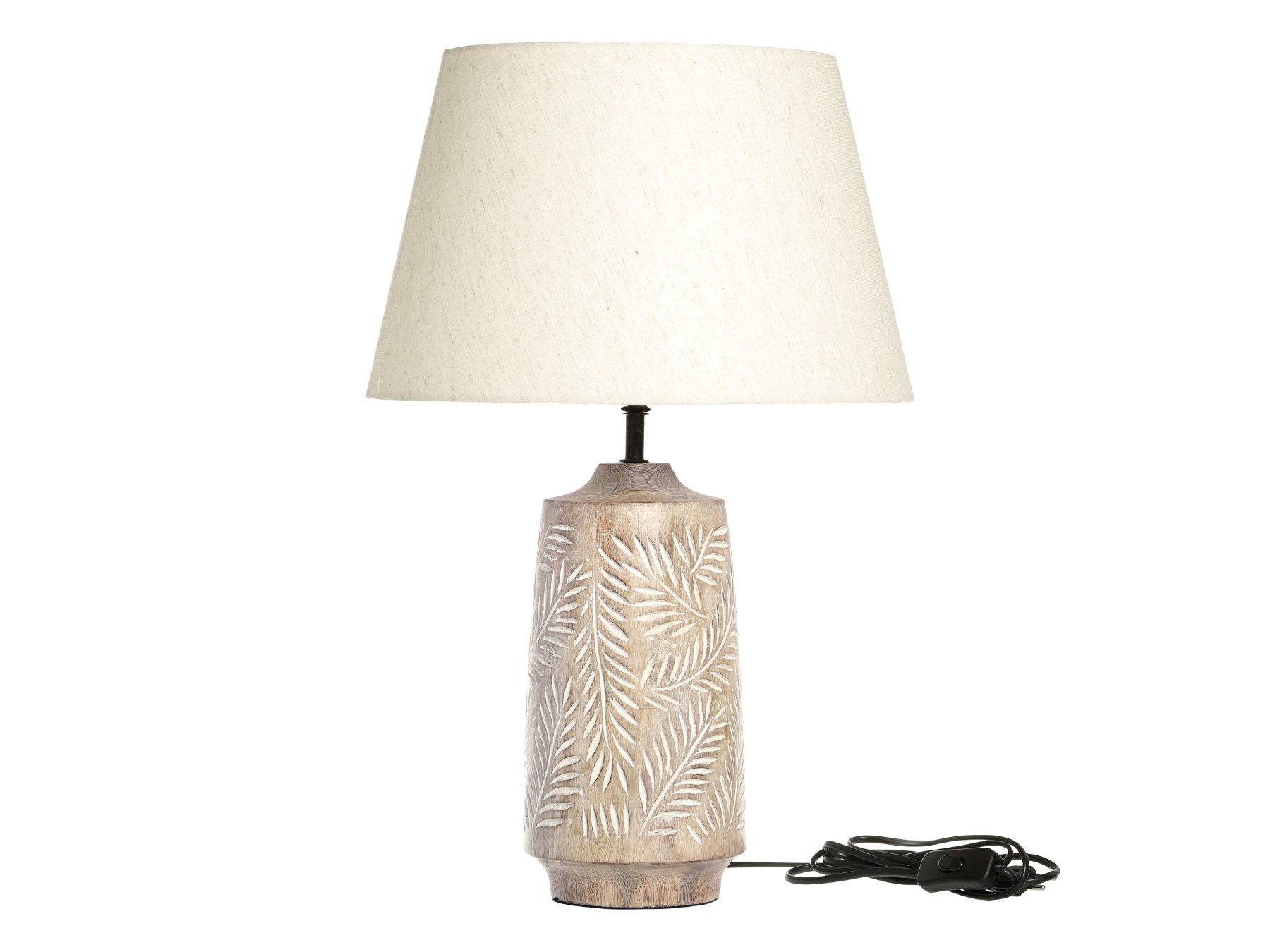 Lampen: Tischlampe mit Holzfuss & Leinenschirm – Neu und originalverpackt aus Innertkirchen von Glatthard-Interior 6