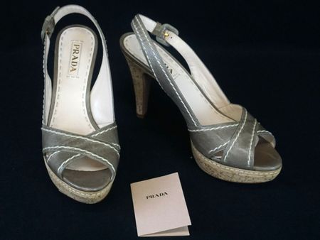 Prada High Heels Plateau Leder/Kork Grösse 41