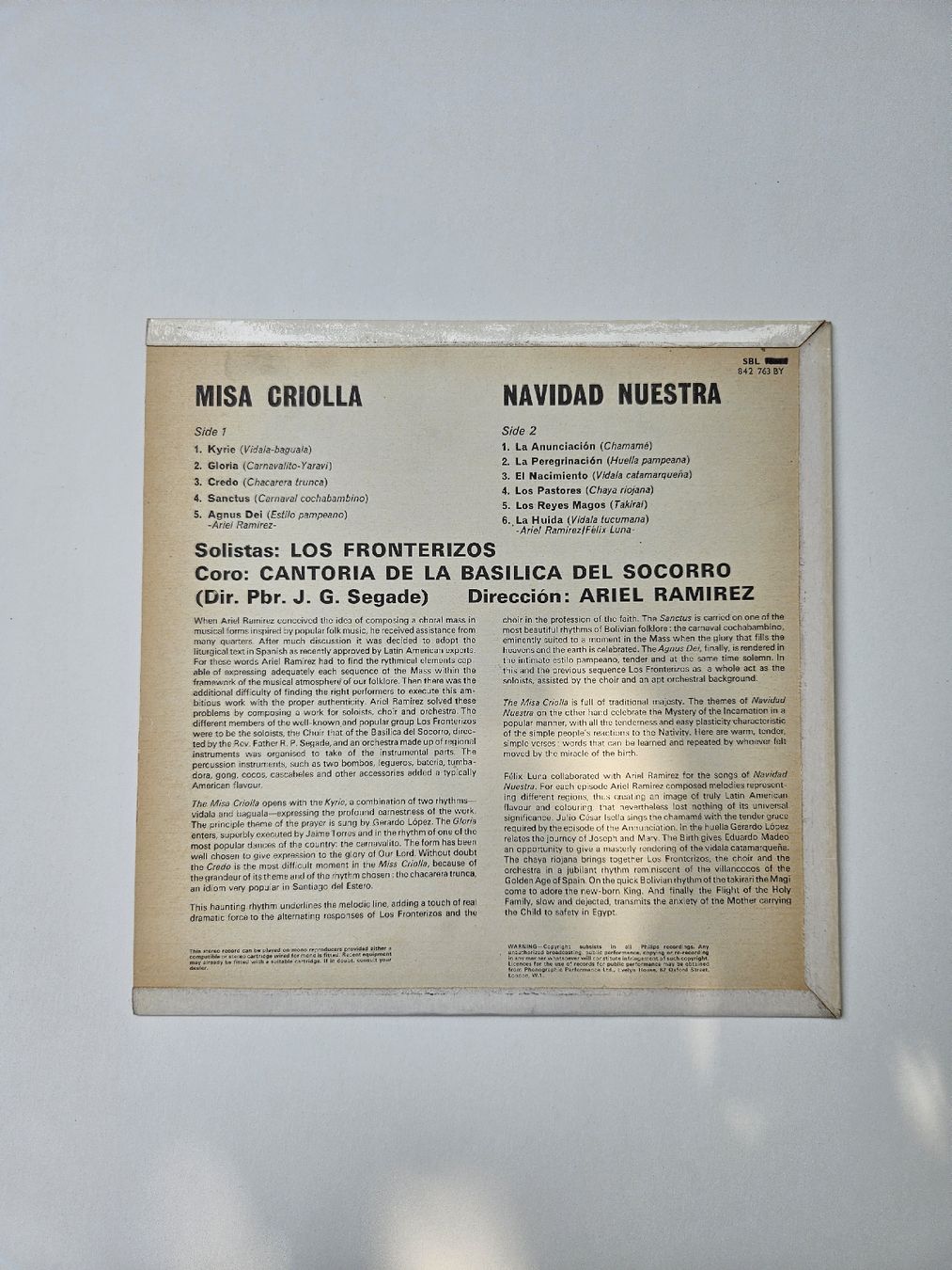 Schallplatten: Vinyl "The Misa Criolla from the Argentine" Ariel Ramirez – Gebraucht aus Zürich von Mme.Sora 1