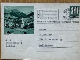 SAANEN 1963 STEMPEL 50 Jahre Pfadfinder: Ganzsache Postkarte