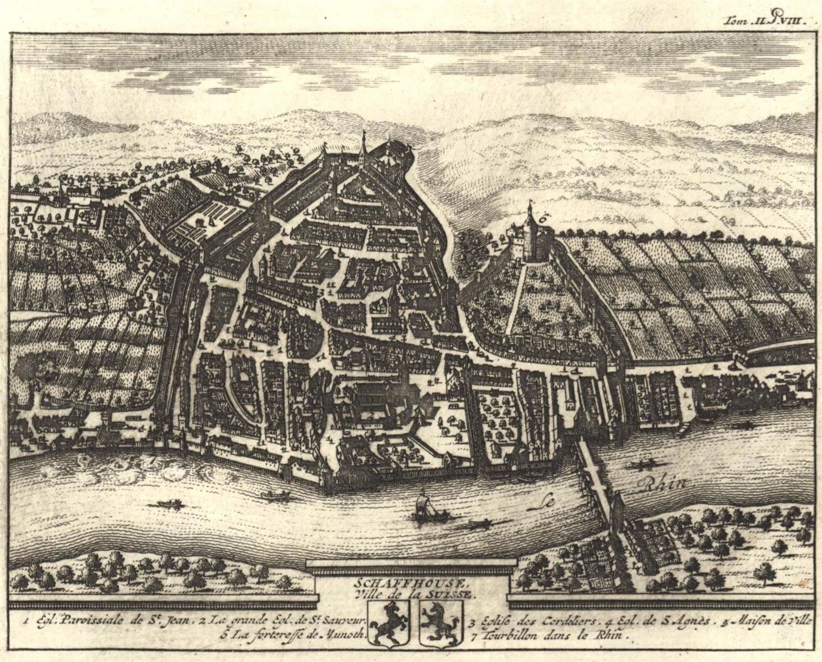 Incisioni: Schaffhausen  Originalkupferstich 1778 – Usato da Rafz venduto da Helvet32 1