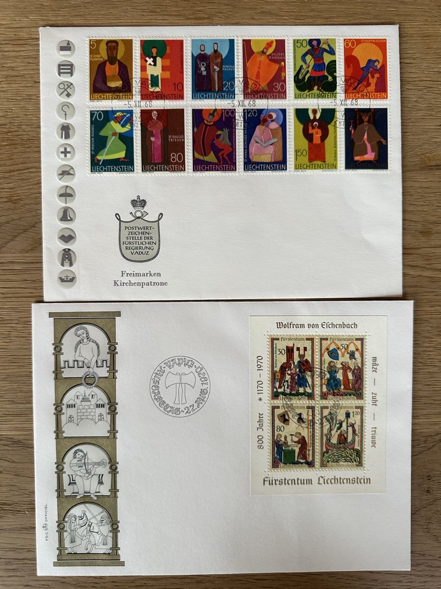 Tutti i francobolli: Lichtenstein - Block 1970 FDC, Freimarken 1968 – Usato da Schmitten / FR venduto da Samsara169