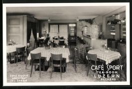 Luzern, Café Sport, Blick in den Tea-Ro