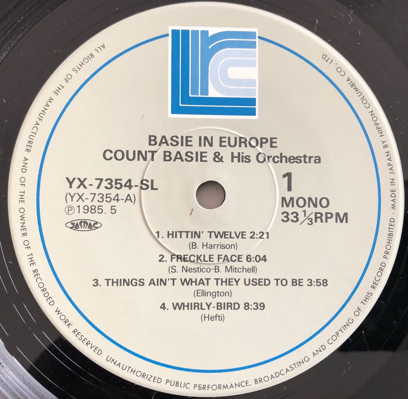 Dischi in vinile: COUNT BASIE & HIS ORCHESTRA - BASIE IN EUROPE – Usato da Poliez-Pittet venduto da Newtown-Records 2