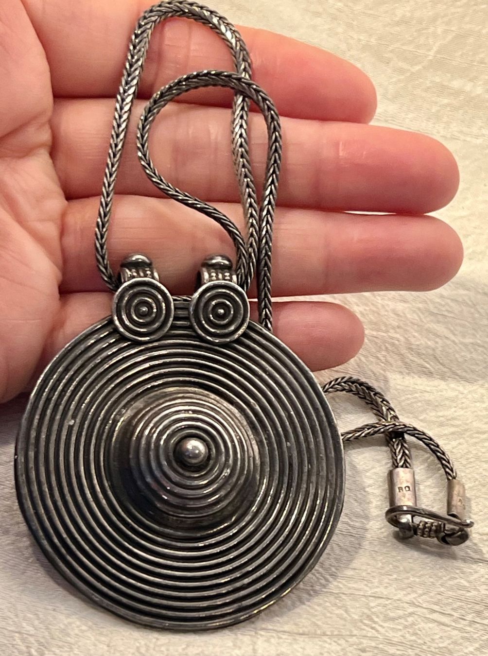 Catenine: Ancien collier, argent 800, Inde, pendentif et chaîne – Usato da Genève venduto da DELIRBEADS 2