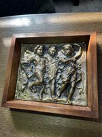 Flachrelief Bronzeengel mit gutem Holzrahmen