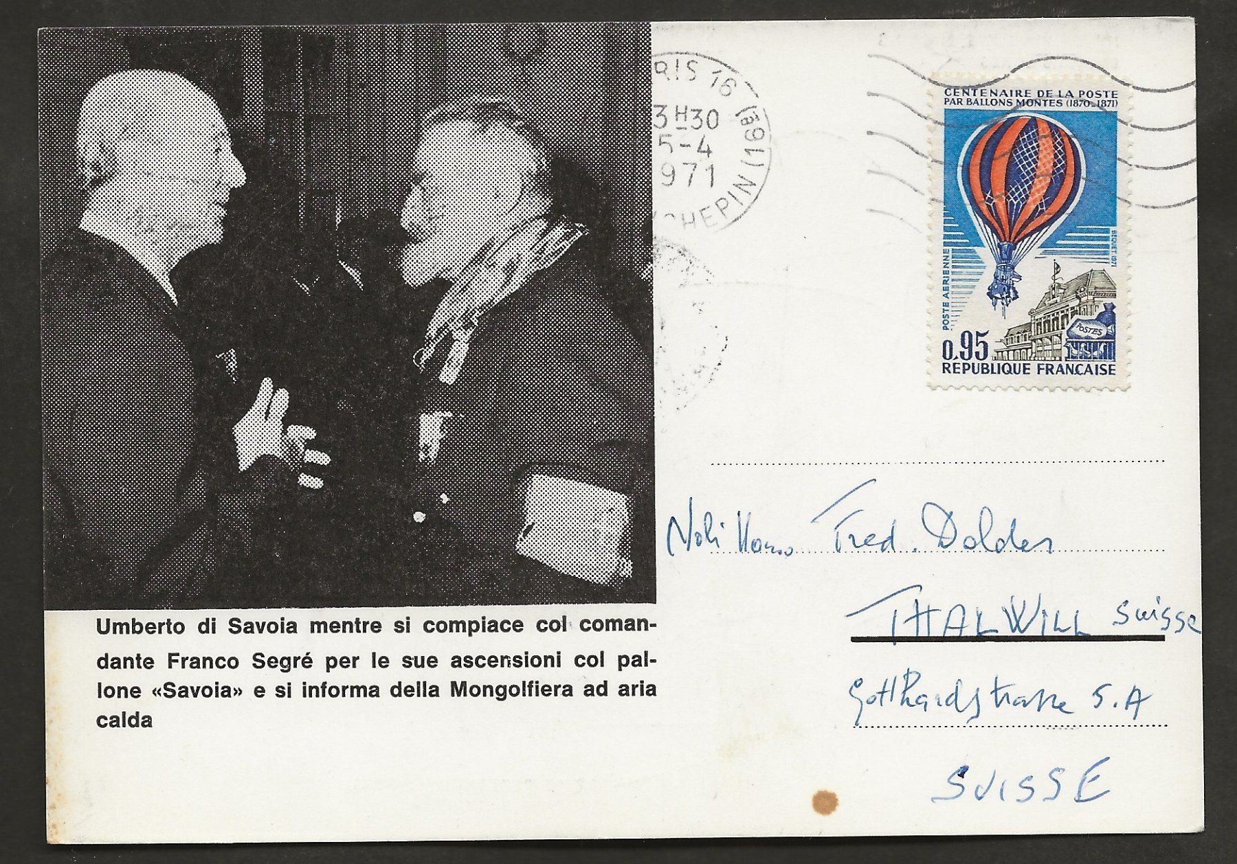 Tutti i francobolli: Ballon  1971 Frankreich Paris Luftpost – Usato da Au ZH venduto da xelagreb01