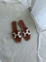 Sandalen canvas Leder braun creme Grösse 39/40