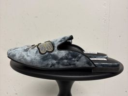 Steve Madden Samt Mules Grau blau Bestickt Gr. 36 Bei Biene